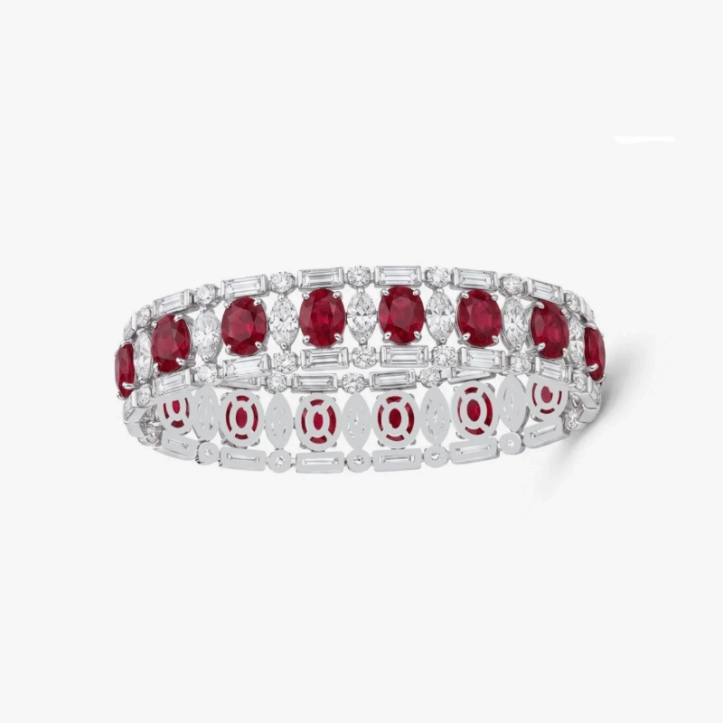 Original Design -Ruby / Blue & White Sapphire Bracelet