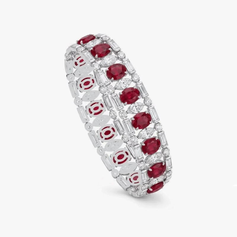 Original Design -Ruby / Blue & White Sapphire Bracelet