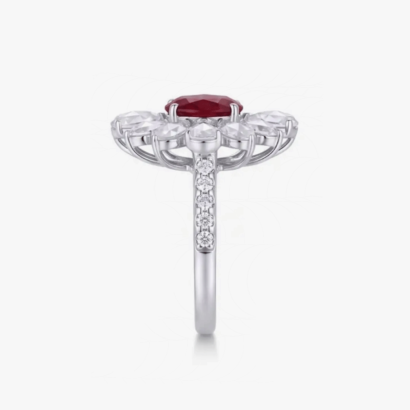 Original Design - 2ct Pear Cut Ruby Sapphire Engagement Ring