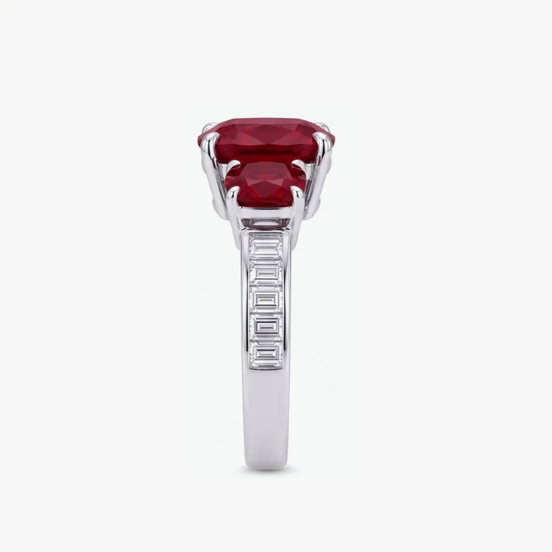 Original Design - Double-stone Ruby Sapphire Engagement Ring