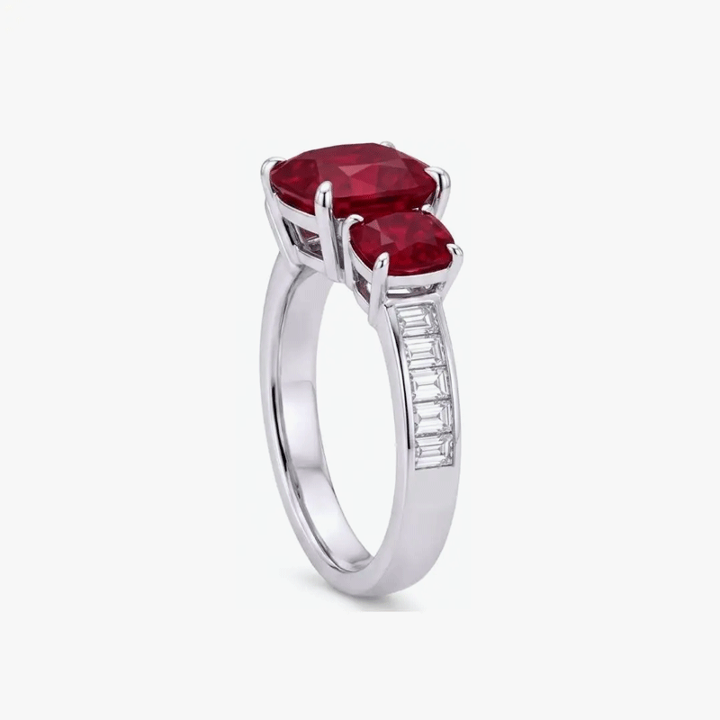 Original Design - Double-stone Ruby Sapphire Engagement Ring