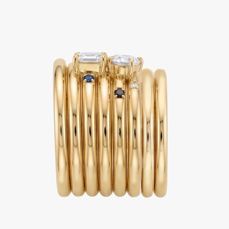 Original Design - White Sapphire Spiral Wedding Band