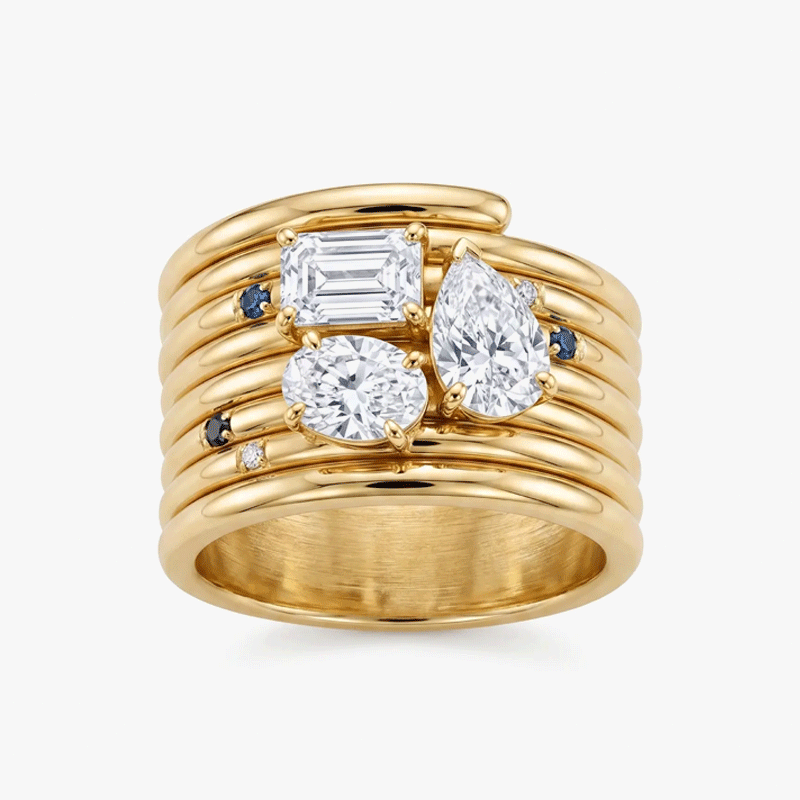 Original Design - White Sapphire Spiral Wedding Band
