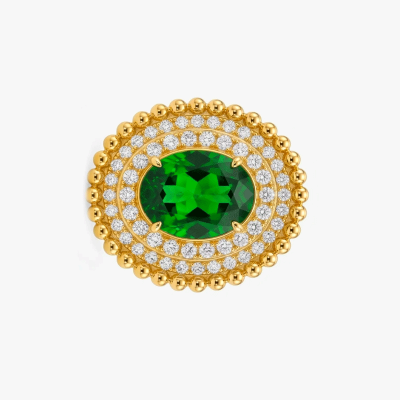 Original Design - 3ct Oval Cut Emerald Sapphire Engagement Ring