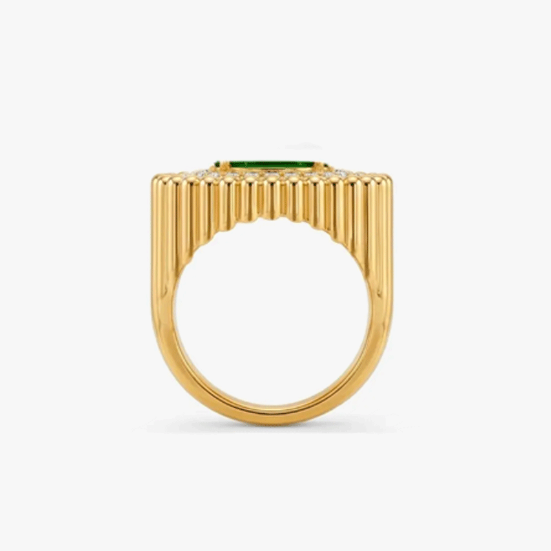 Original Design - 3ct Oval Cut Emerald Sapphire Engagement Ring