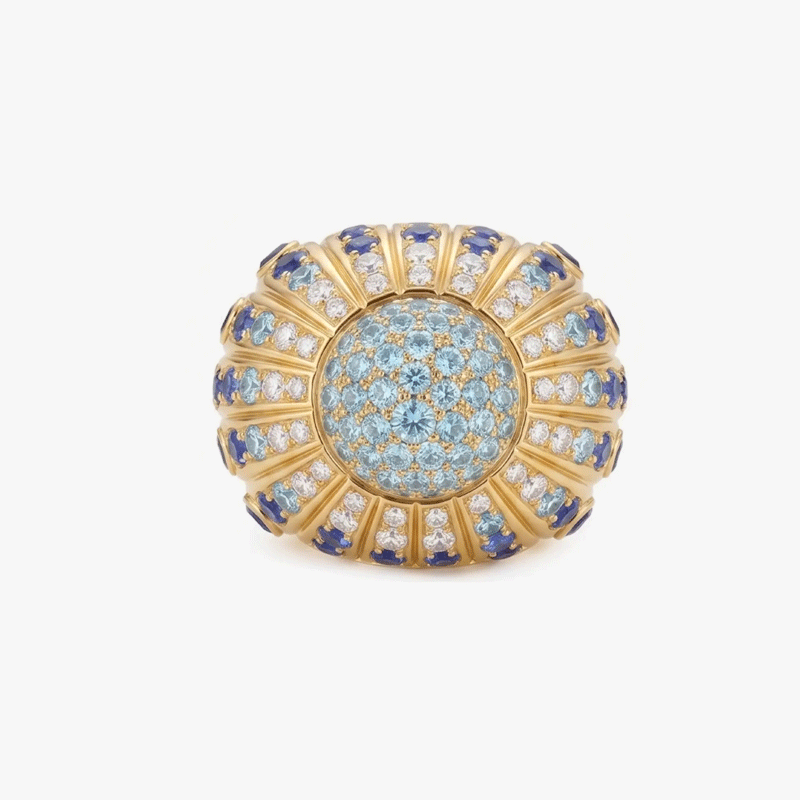 Original Design - Starry Sky Sapphire Wedding Band