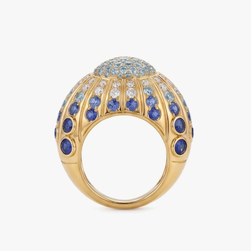 Original Design - Starry Sky Sapphire Wedding Band