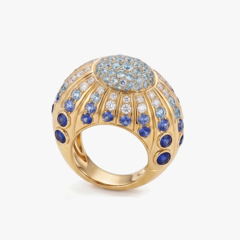 Original Design - Starry Sky Sapphire Wedding Band