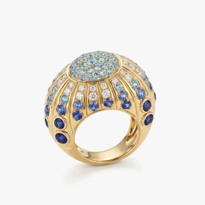 Original Design - Starry Sky Sapphire Wedding Band