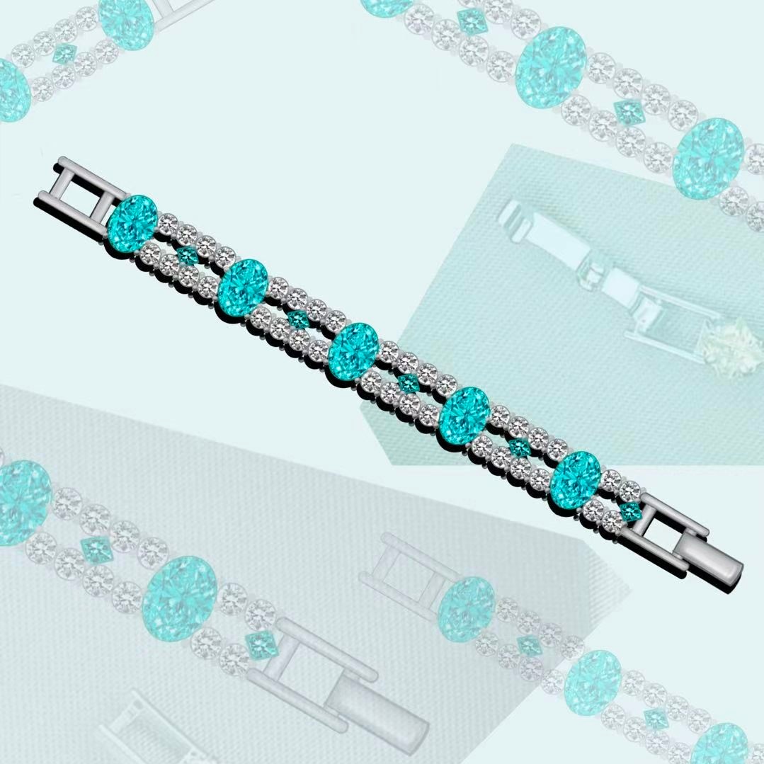 Original Design - Oval Cut paraiba Sapphire Bracelet