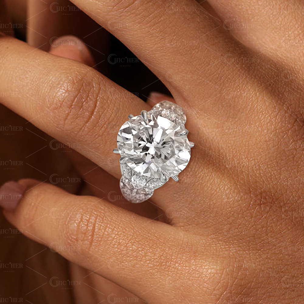 6ct Oval Cut White Sapphire Engagement Ring