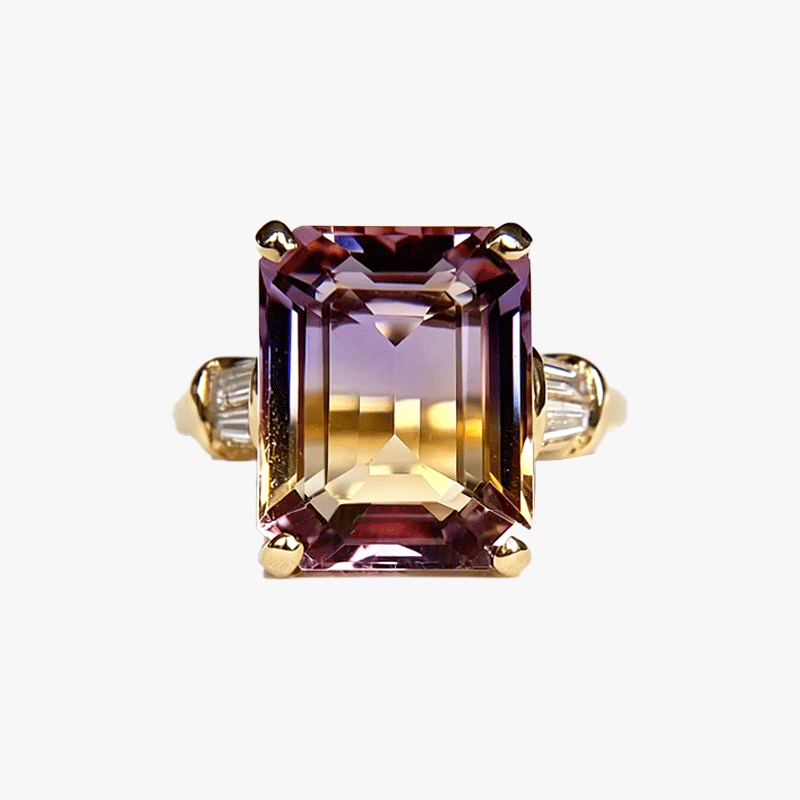 6ct Emerald Cut Tourmaline Sapphire Engagement Ring