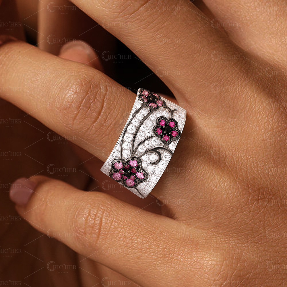 4.35ct Red Plum Blossom Sapphire Ring