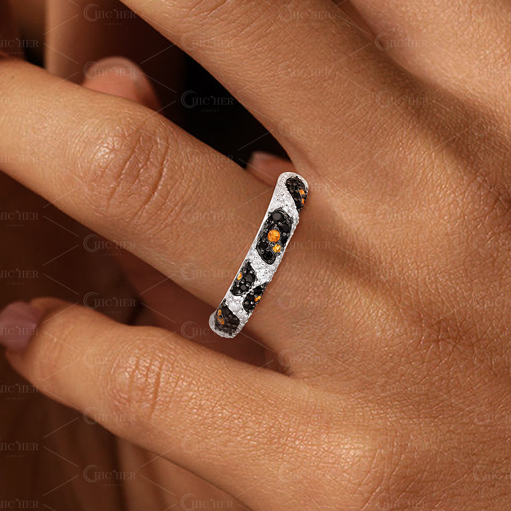 2.47ct Round Cut Snake Skin Fashion Sapphire Ring