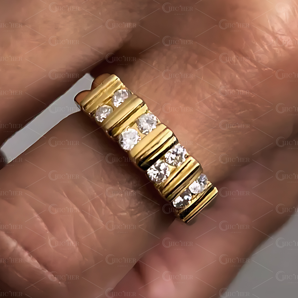 2.15ct Art Deco Half Eternity Ring in Gold