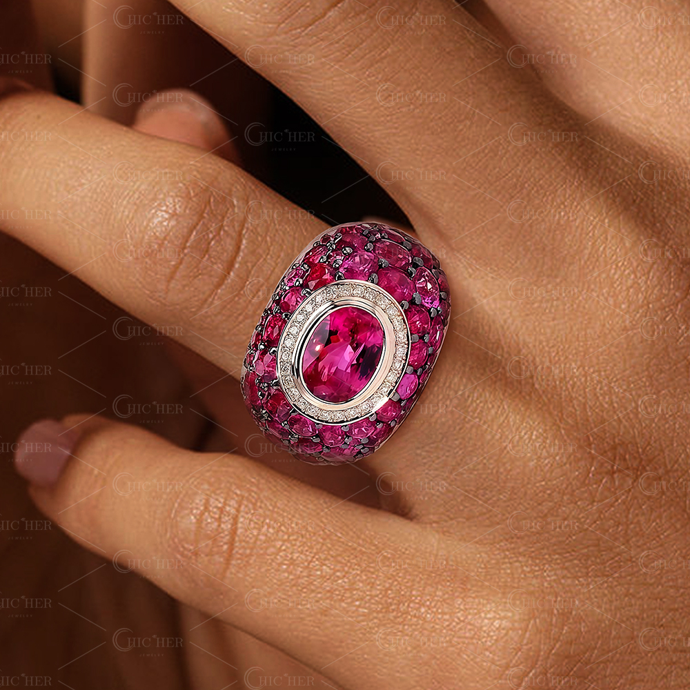 2.5ct Oval Cut Ruby Sapphire Cocktail Ring