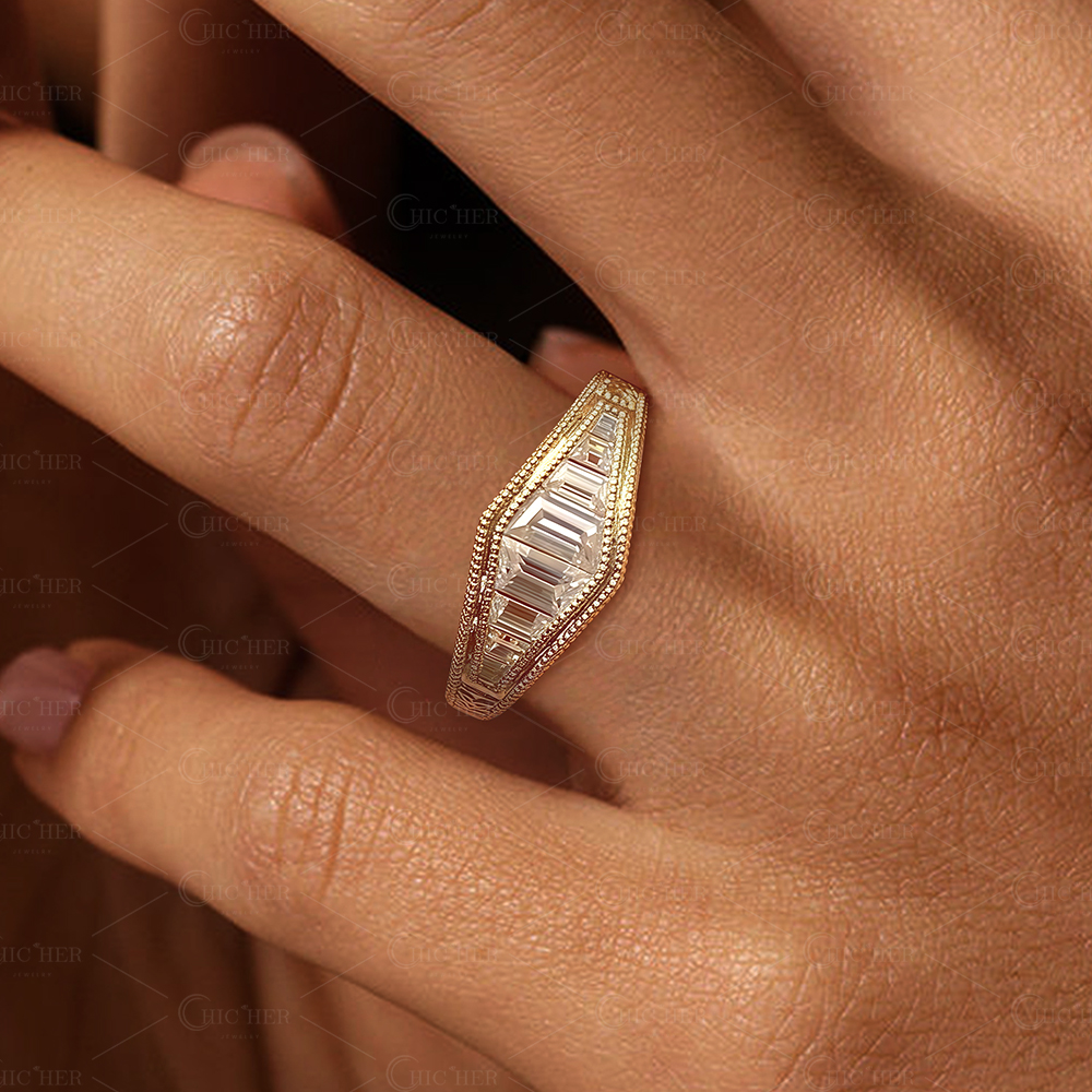 3.65ct Tapered Baguette Cut White Sapphire Eternity Ring