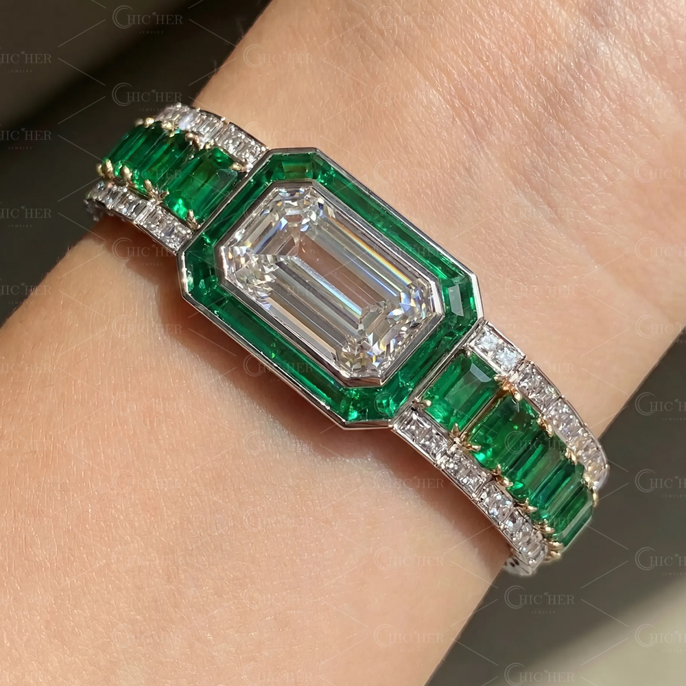 Emerald Cut White Sapphire Bracelet