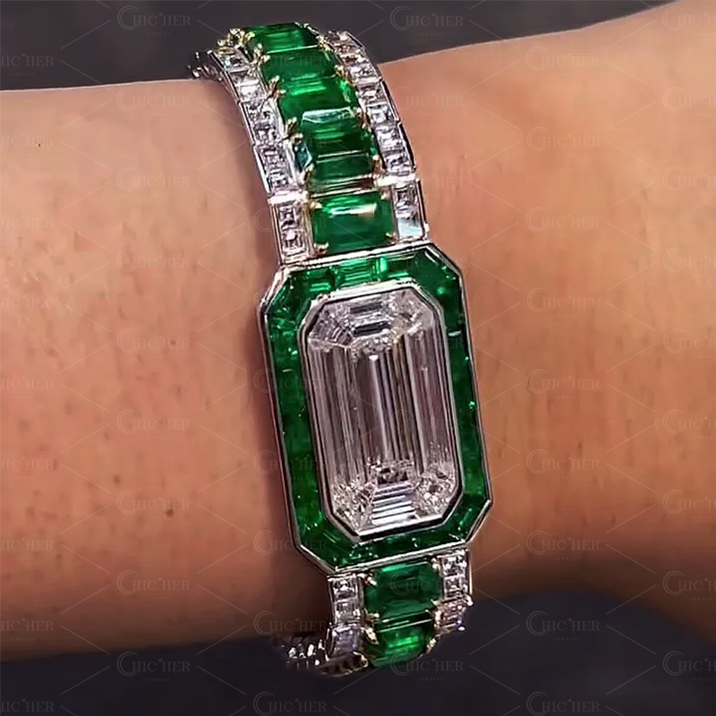 Emerald Cut White Sapphire Bracelet