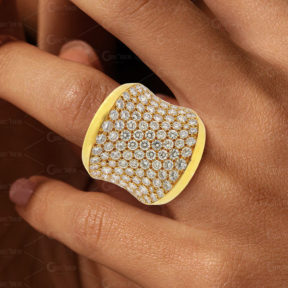 9.25ct Round Cut White Sapphire Cocktail Ring