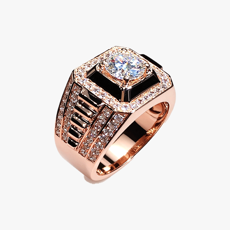 5ct Round Cut White Sapphire Men's Engagement Ring