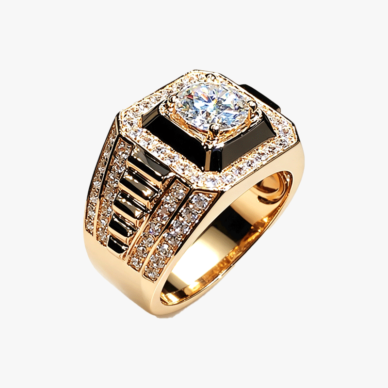 5ct Round Cut White Sapphire Men's Engagement Ring