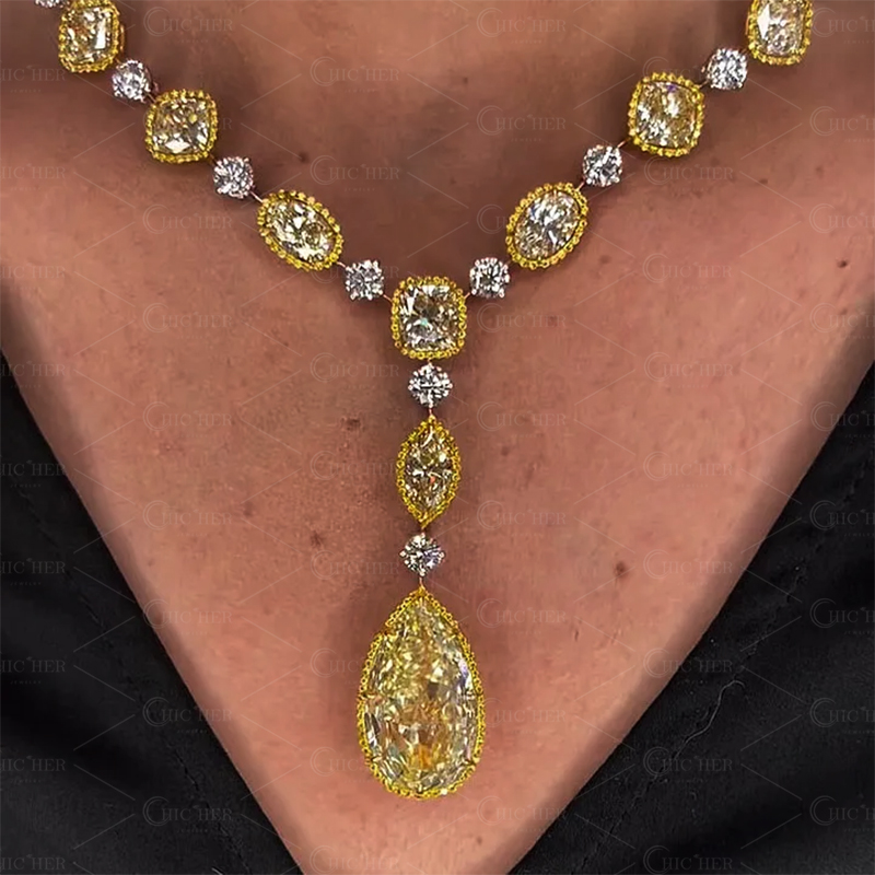 Multi-Cut Yellow Sapphire Pendant Necklace