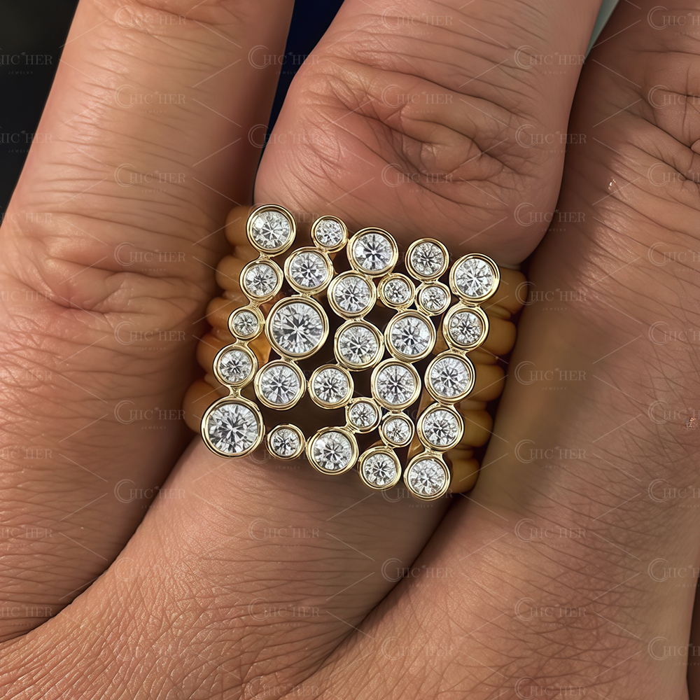 2.25ct Round Cut White Sapphire Men's Band