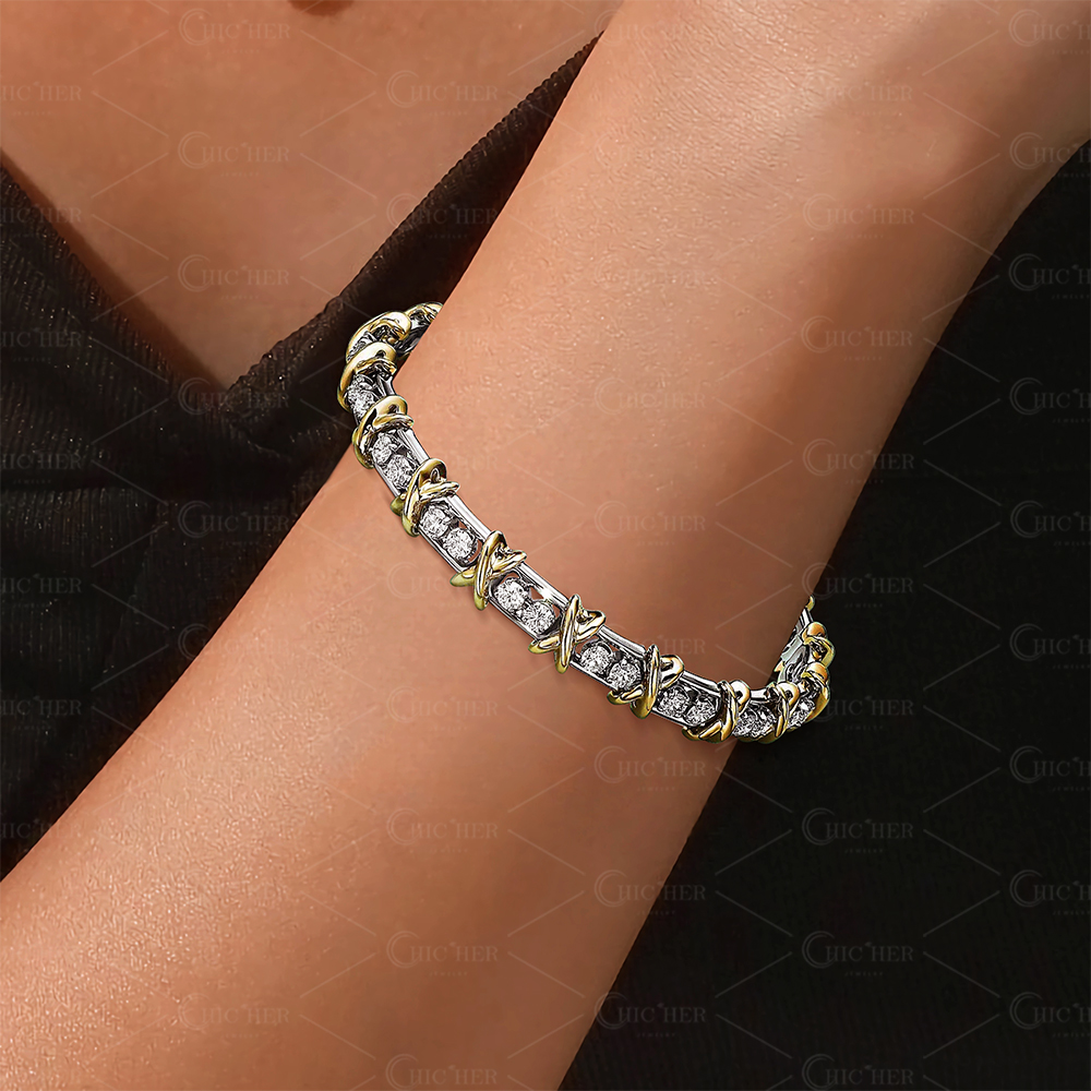 Fashion Round Cut White Sapphire Bracelet