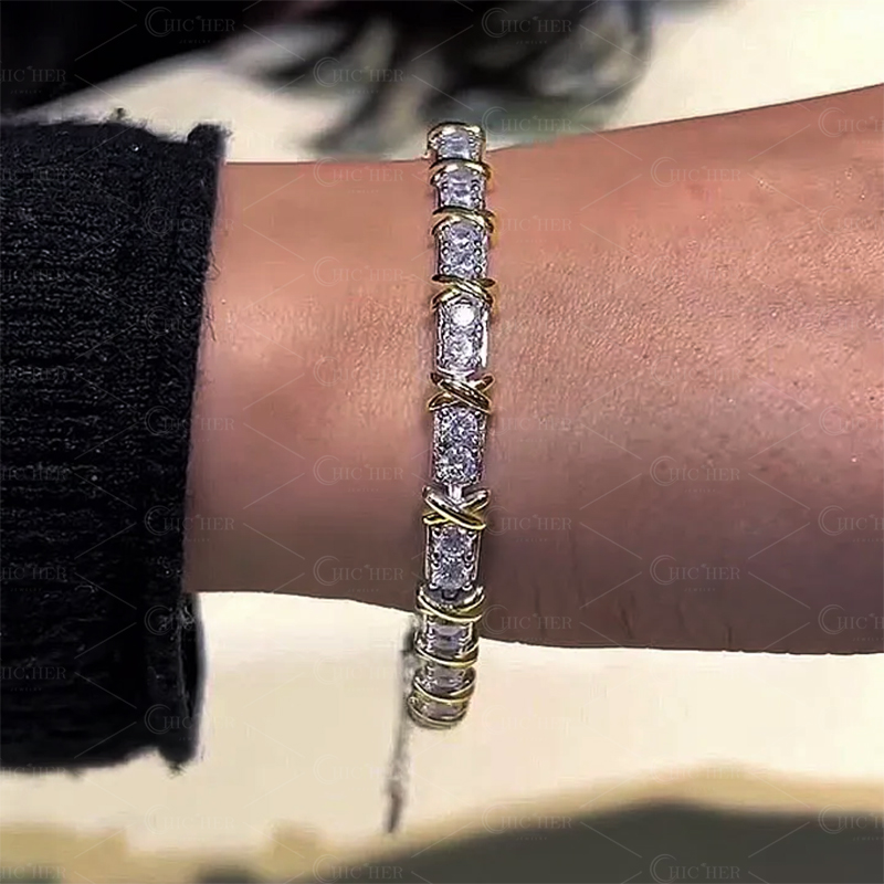 Fashion Round Cut White Sapphire Bracelet