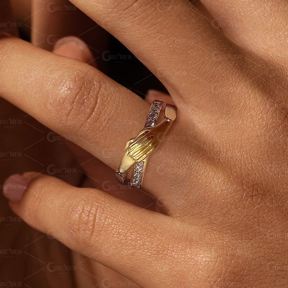 1.02ct Love Hand Design WEdding Band