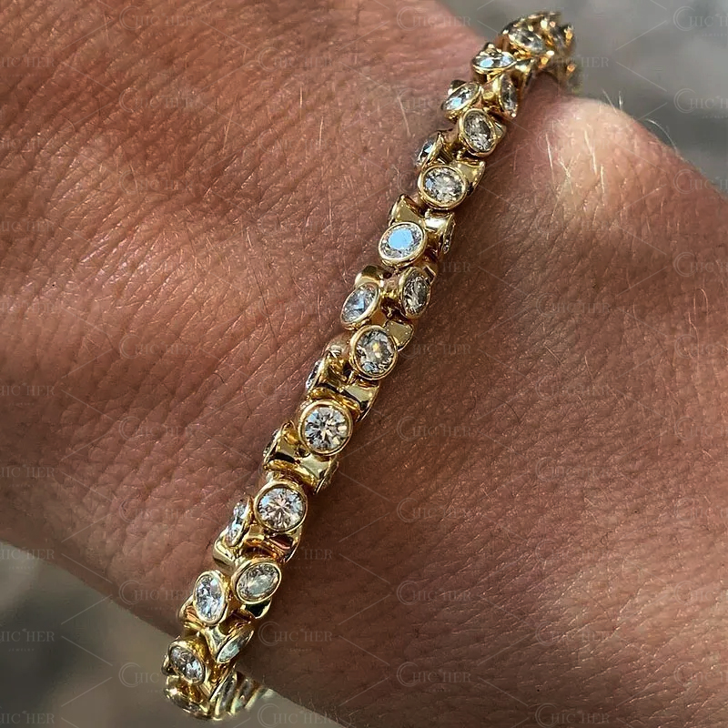 Vintage Round Cut White Sapphire Bracelet