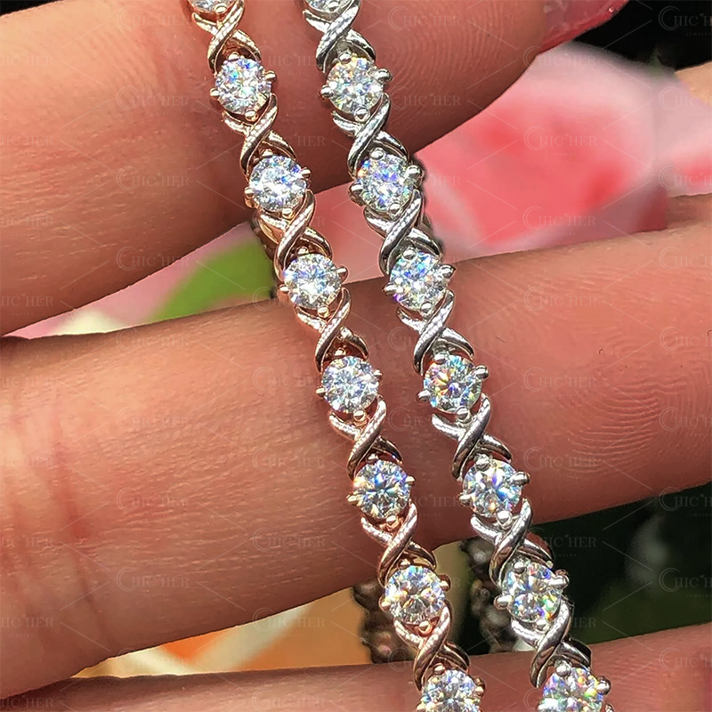 Round Cut White Sapphire Bracelet For Women