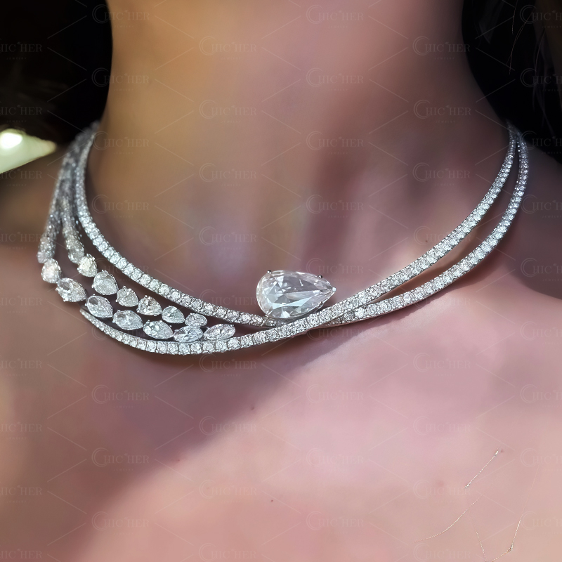 Fashion Multi-cut White Sapphire Necklace
