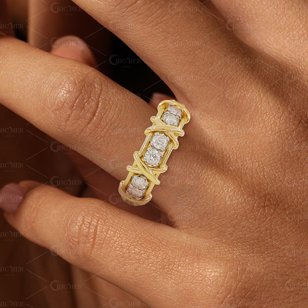 Luxury 16-stone Diamond Ring In Gold Plating