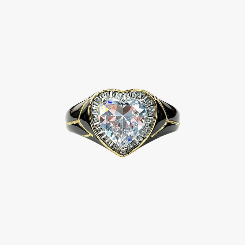 5ct Heart Cut White Sapphire Engagement Ring