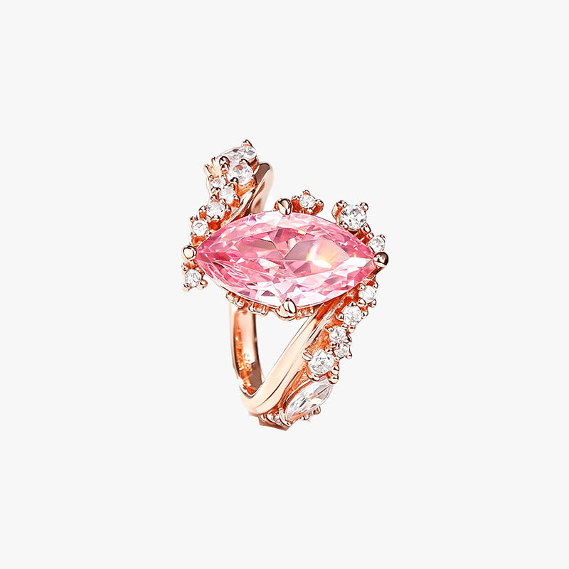 Bypass Design 3ct Marquise Cut Fancy Pink Sapphire Engagement Ring