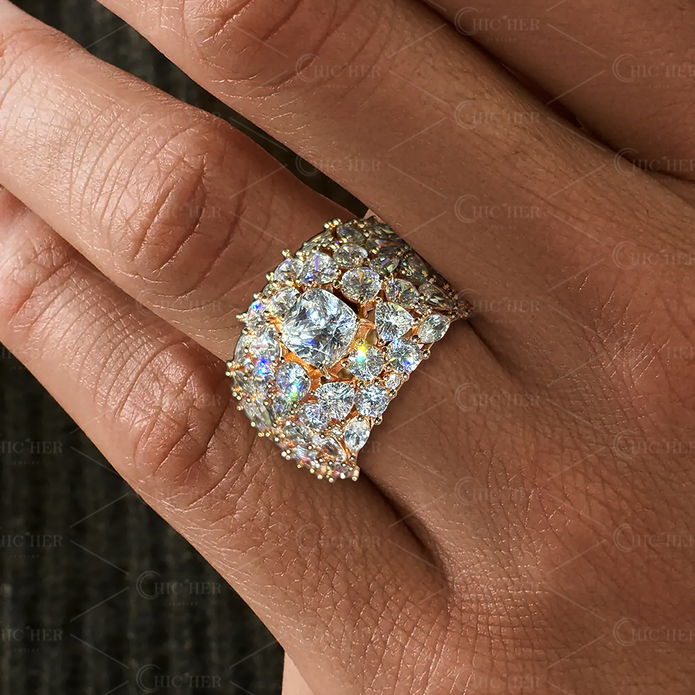 2ct Radiant Cut White Sapphire Men's Ring