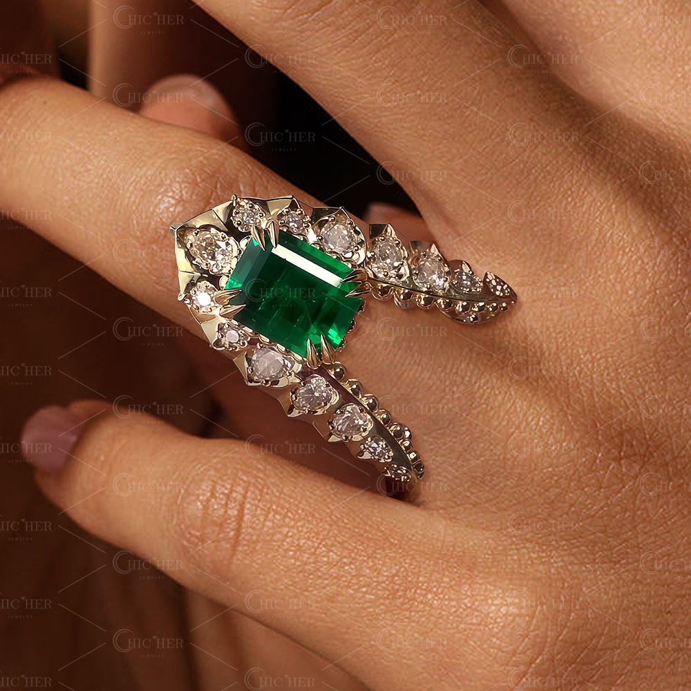 Emerald Cut Emerald Sapphire VANKI Ring