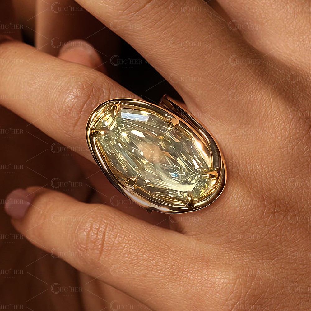 5ct Oval Cut Yellow Sapphire Solitaire Ring