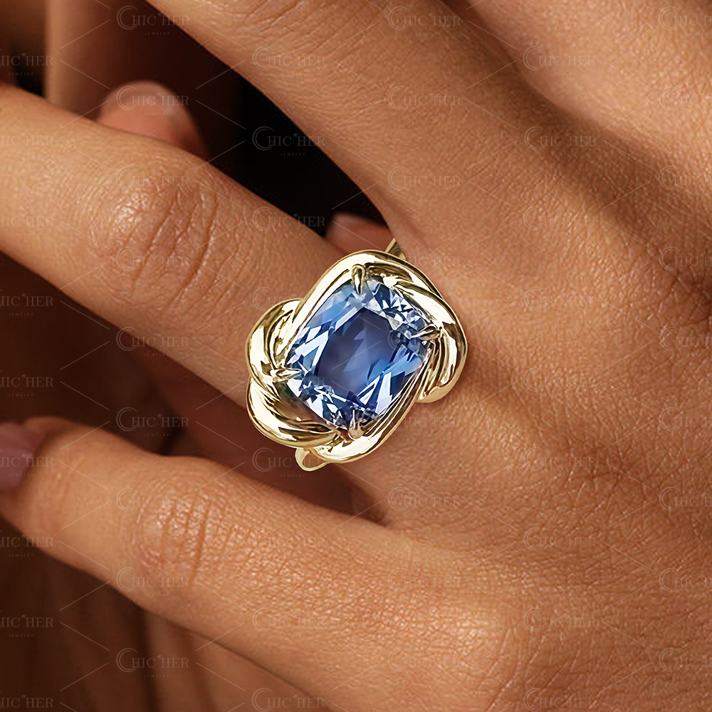 3ct Infinity Knot Ring Cushion Cut Unique Rings