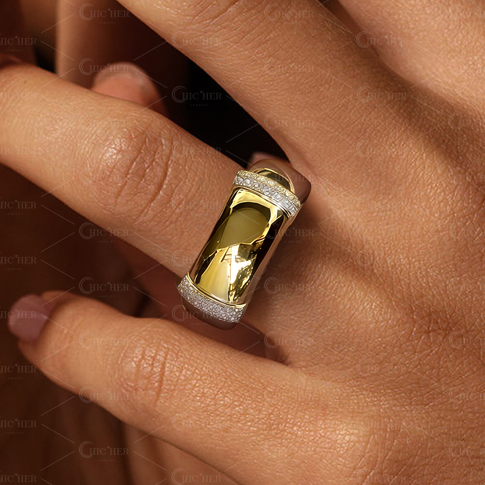 The Aura Case - White Sapphire Statement Band Ring