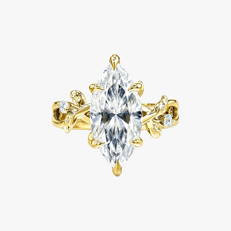 3ct Marquise Cut Ruby&White Hidden Halo Floral Ring