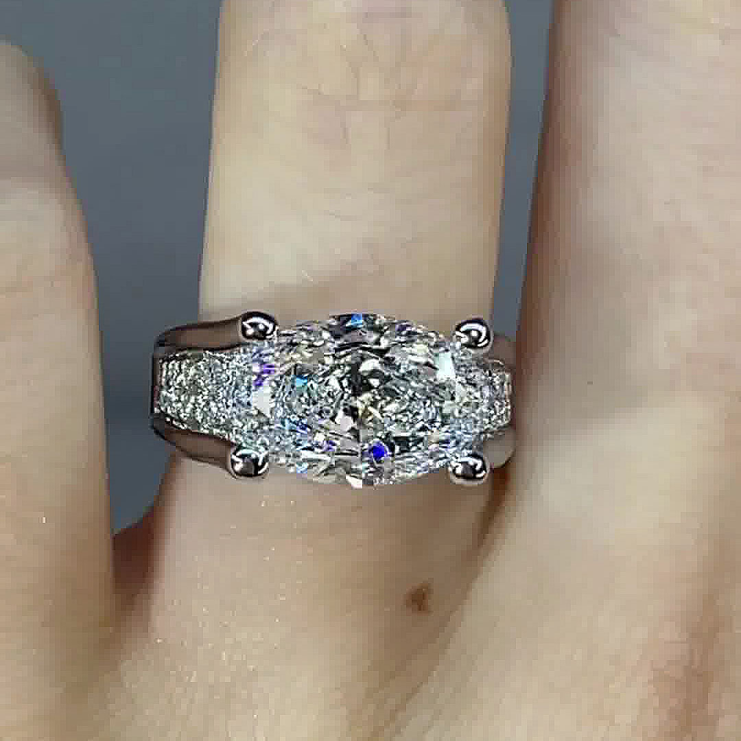 2ct Oval Cut White Sapphire Engagement Ring