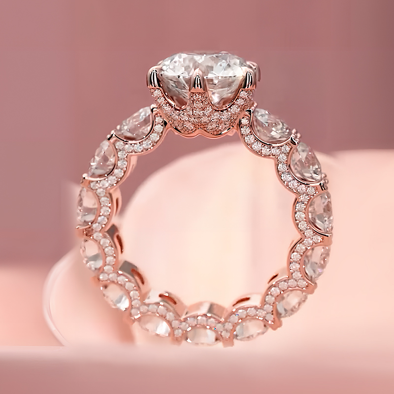 2ct Round Cut White Sapphire Engagement Ring