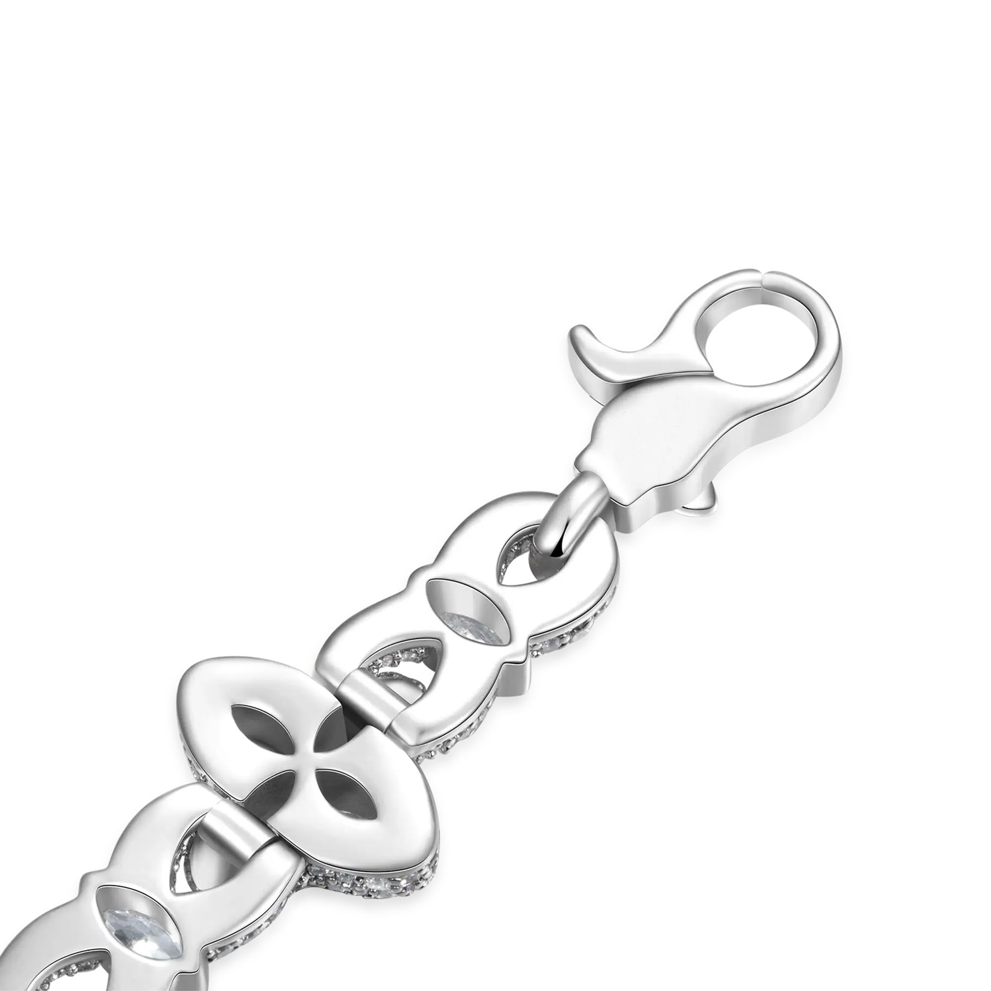 Marquise Cut Emerald&Diamond Men's Clover Necklace