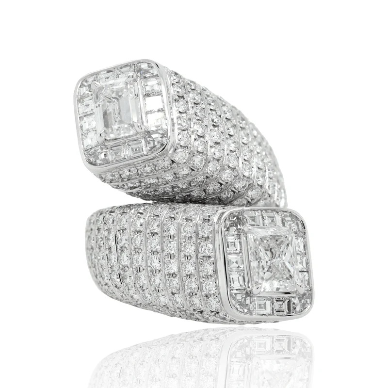 9.75ct Toi et Moi Emerald Cut Diamond Ring