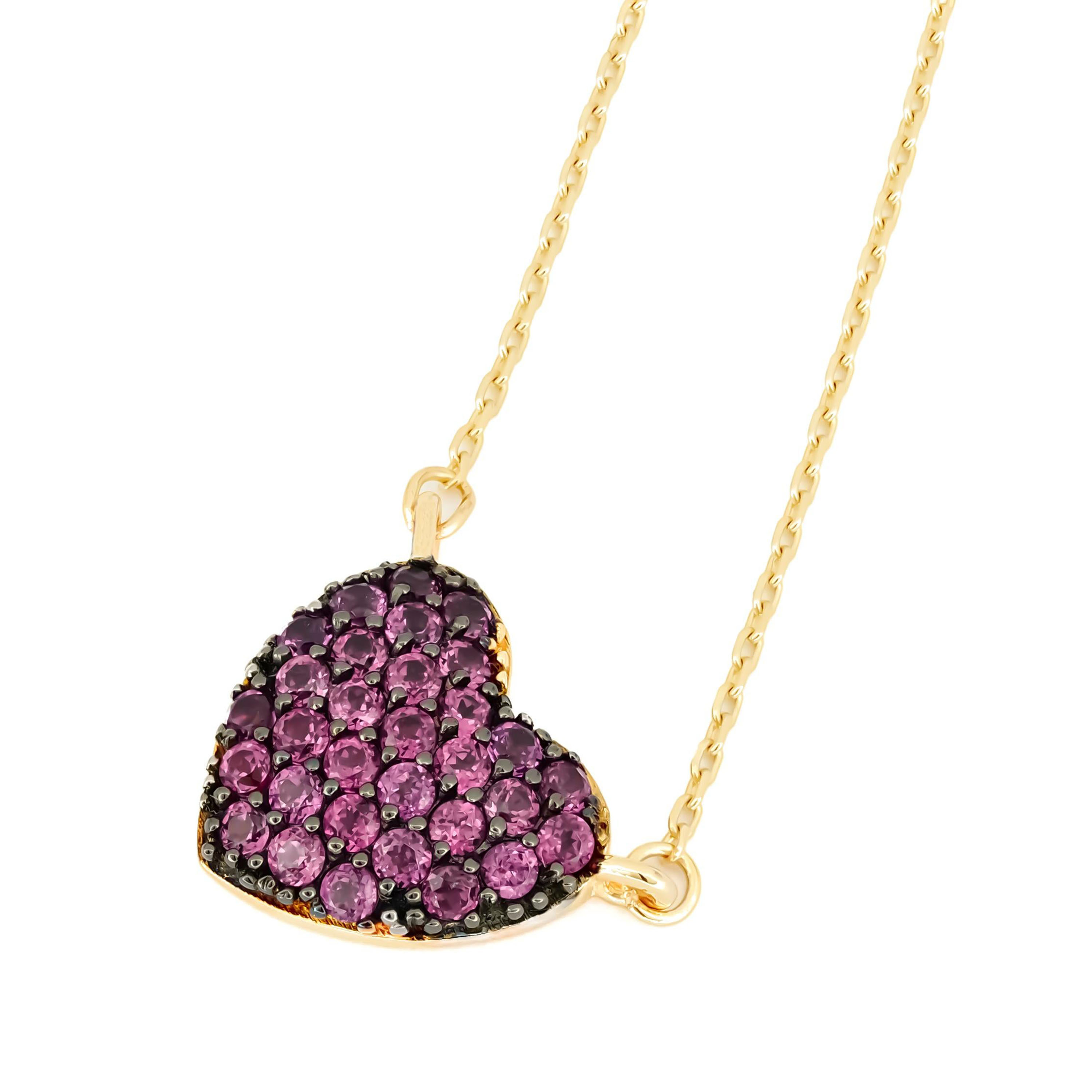 Heart Shape Round Cut Pendant Necklace