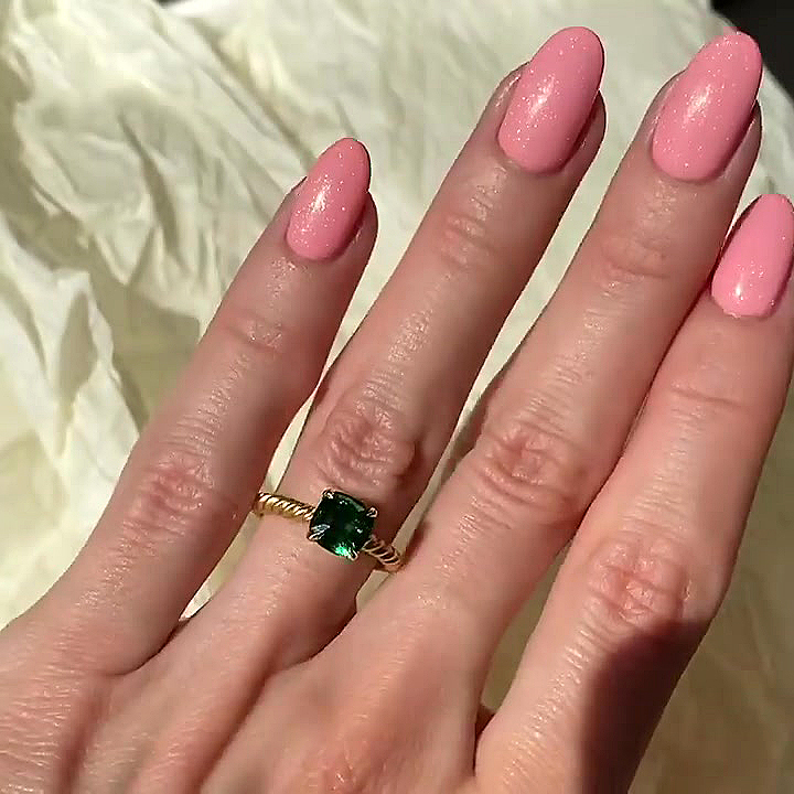 3ct Cushion Cut Emerald Sapphire Engagement Ring