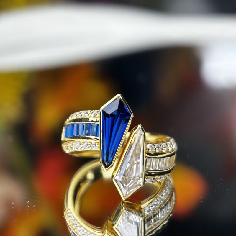 Original Design - Tol et Moi Blue & White Sapphire Engagement Ring